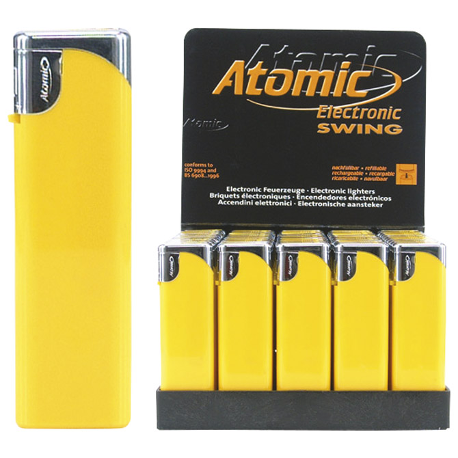 Upaljač elektronski sjajni Atomic Swing žuto/srebrni Cijena