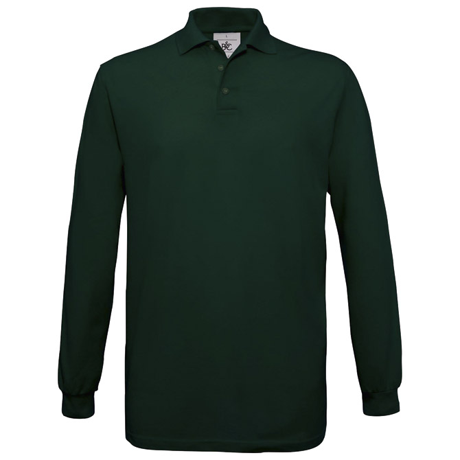 Majica dugi rukavi B&C Safran Polo LSL 180g tamno zelena L!! Cijena