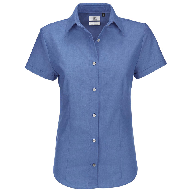 Košulja ženska kratki rukavi B&C Oxford 135g plava XS!! Cijena