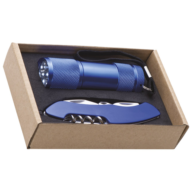 Svjetiljka ručna  9 LED+nož u EKO pakiranju plava Cijena