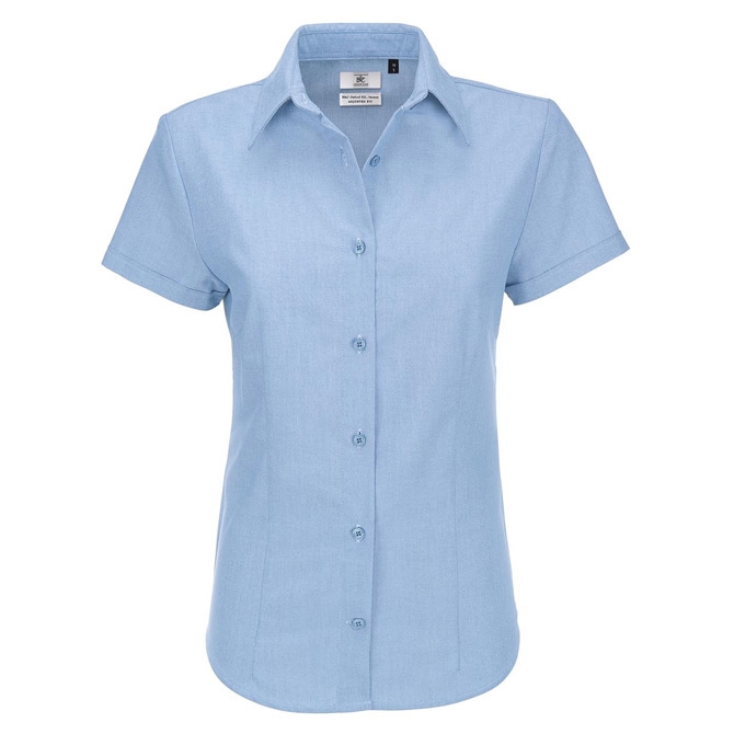 Košulja ženska kratki rukavi B&C Oxford 135g nebo plava 4XL!! Cijena